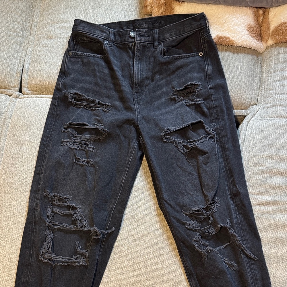 Distressed Black Jeans